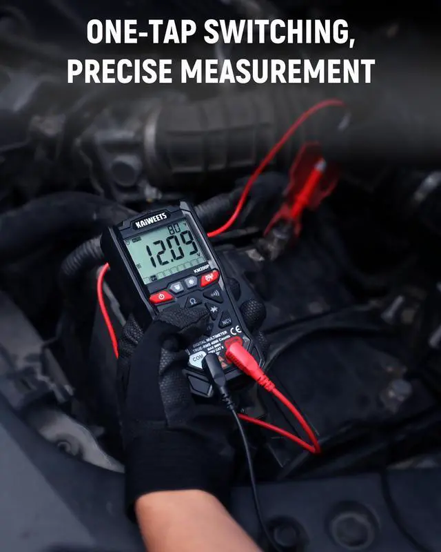 Alt view image 4 of 7 - KM200P Digital Multimeter, All Button Operation, TRMS Auto Ranging, 4000 Counts, NCV, Voltmeter Ohmmeter, Fast & Accurate Measure AC/DC Voltage, Resistance, Continuity, Capacitance