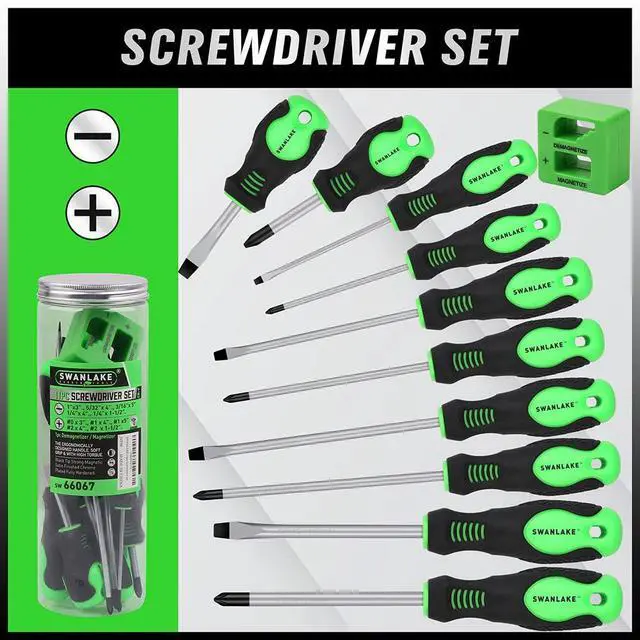 Alt view image 2 of 7 - 11PCS Screwdriver Set, Magnetic 5 Phillips and 5 Flat Head Tips for Fastening and Loosening Seized (11PCS)
