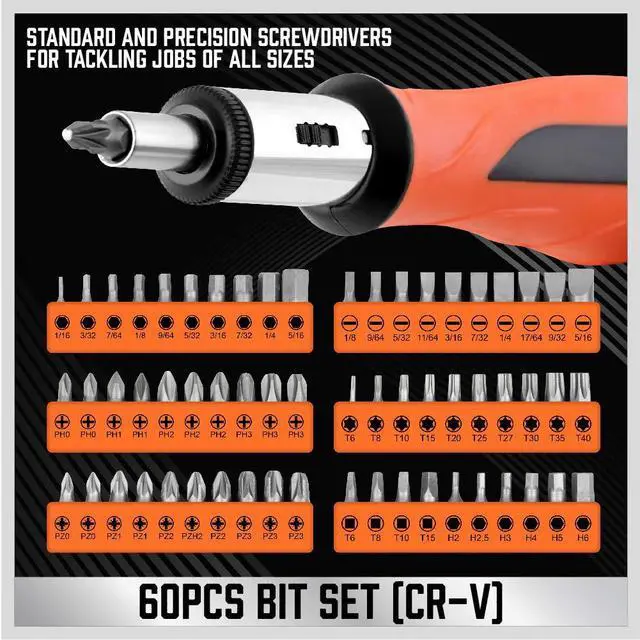 Alt view image 4 of 7 - 124-Piece Magnetic Screwdriver Set with Plastic Racking, Precision Screwdrivers, Magnetizer, Demagnetizer, Allen Keys, Nut Drivers, Ratchet Handles, Sockets & More - DIY Tools for Men, Tools Gift