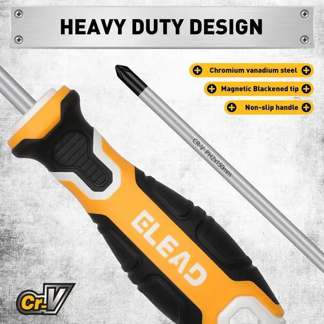 Alt view image 5 of 7 - 6-Piece Magnetic Screwdrivers Set, 3 Phillips and 3 Slotted Tips Professional Cushion Grip Screwdriver Set