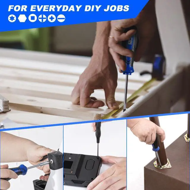 Alt view image 4 of 7 - Magnetic Screwdriver Set, 79-Piece Multi-Purpose Slotted/Phillips Screwdriver Kit with Precision Screwdrivers, Allen Wrench Set and Screwdriver Bits for DIY and Repair Works