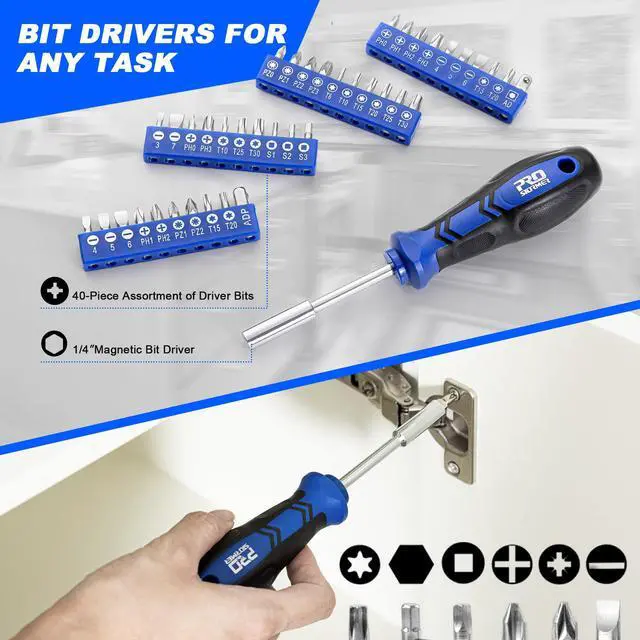 Alt view image 3 of 7 - Magnetic Screwdriver Set, 79-Piece Multi-Purpose Slotted/Phillips Screwdriver Kit with Precision Screwdrivers, Allen Wrench Set and Screwdriver Bits for DIY and Repair Works