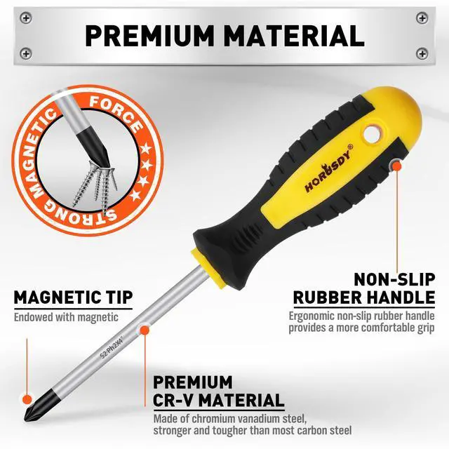 Alt view image 3 of 7 - 11-piece Magnetic Screwdriver Set with Case, 5 Phillips & 5 Flat Head Tips with Magnetizer demagnetizer Precision Screwdriver Set