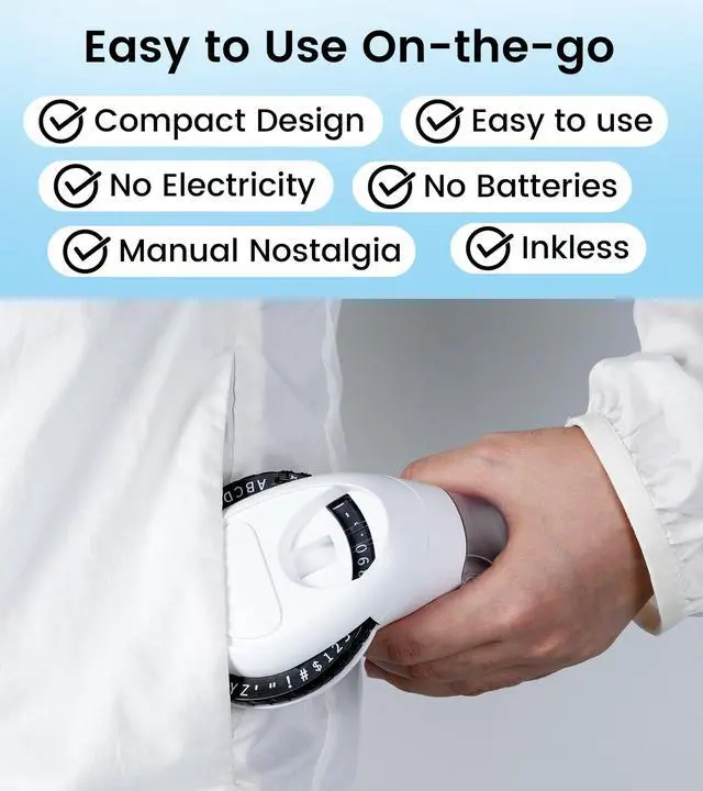 Alt view image 5 of 7 - Embossing Label Maker Machine with Tapes, Manual Embossed Label Maker Retro, Vintage Embosser Labeler 3/8 Inch 9mm 3D Waterproof-Labels for Scrapbooking Supplies Kids DIY Craft Home Office Use