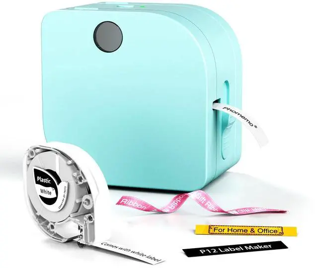 Main image of Label Maker Machine with Tape, P12 Bluetooth Small Label Maker with Multiple Templates Thermal Transfer Ribbon Printer Machine for Home, School, Gift Wrapping, Office, Green