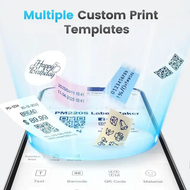 Alt view image 4 of 7 - Thermal Labels for PM220S Label Maker, 1.97"x3.15" (50x80mm), Multi-Purpose Thermal Sticker Label Tape, Self-Adhesive Thermal Paper for Home, Office, 100 Labels/1Roll, White