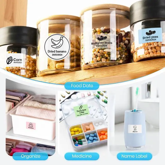 Alt view image 7 of 7 - Thermal Labels for PM220S Label Maker, 1.97"x3.15" (50x80mm), Multi-Purpose Thermal Sticker Label Tape, Self-Adhesive Thermal Paper for Home, Office, 100 Labels/1Roll, White