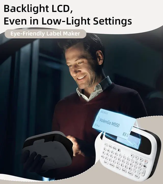 Alt view image 4 of 7 - Label Maker Machine with-Tape, Rechargeable Label Maker Waterproof-Labels, Backlit Bluetooth Labeler, M950 12mm Portable Labeling Maker for Home Organization Office School Teacher Supplies