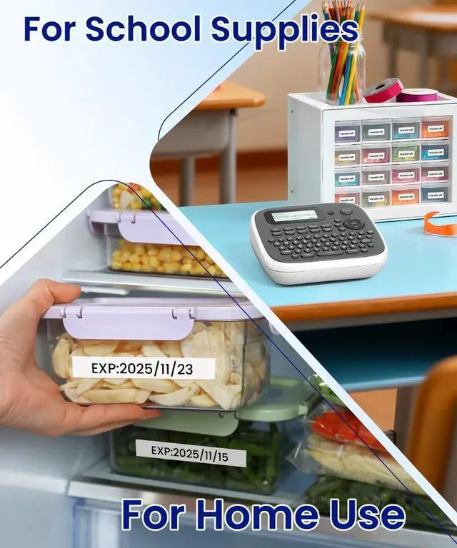 Alt view image 7 of 7 - Label Maker Machine with Tape, Label Maker Waterproof Labels 12mm, D210s Laminated Labeler Machine, Multi Icons Borders & One-Touch Keys, Labelmaker for Home Use/School Office Supplies