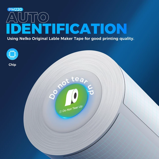 Alt view image 5 of 7 - Nelko Label Maker Machine with Tape, PM220 Bluetooth Label Printer, White | High Quality & Inkless Thermal Printing, Waterproof Label, With Smart AI APP for School,Teacher Supplies,Small Business,Home