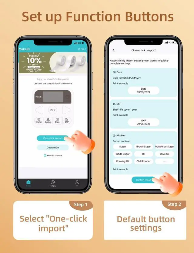 Alt view image 7 of 7 - Label Maker Machine with Tape, S1 Pro Bluetooth LCD Display Labeler, One-Click Quick Print Inkless Magnetic Label Printer for Kitchen Home School Office Organization