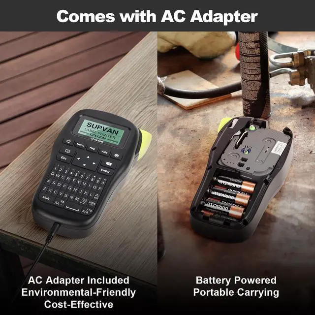 Alt view image 3 of 7 - LP5120M Label Maker Machine with Keyboard & AC Adapter, Waterproof Thermal Transfer Label Printer with Ik+ Icons for Garage, Home, Office Organization