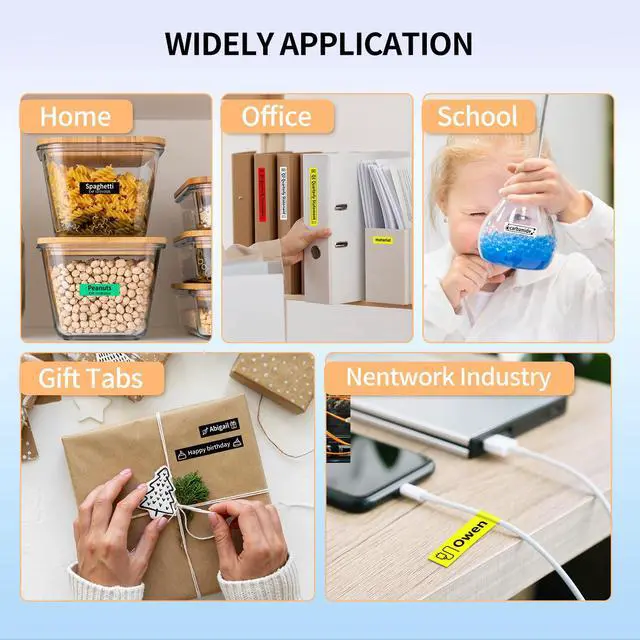 Alt view image 7 of 7 - Label Maker Machine with Tape, Label Maker Waterproof Labels 12mm Laminated, Handheld Backlit Labeler Machine, H1100 Portable Labeling Machine for Office Home Use