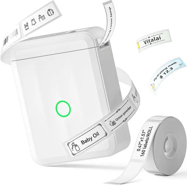 Main image of D110 New Version Label Maker Machine with Tape, Handheld Bluetooth Label Printer, Mini Thermal Printer, Sticker Maker for Organizing Home Kitchen School,White
