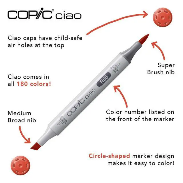 Alt view image 4 of 4 - Ciao Pastel Alcohol Markers 6 Colors Dual Brush Tip Art Marker for Adults/Teen Artists & Creators, Permanent Blendable Sketch Markers for Coloring Drawing & Illustration Art - Pastel Color Set