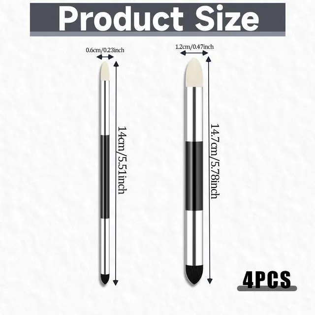 Alt view image 2 of 7 - 4pcs Artist Blending Sponge Pen Dual Tip Reusable Drawing Art Soft Oil Pastel Blending Tools Washable Sketch Rubbing Sponge Brush for Artist Professional Sketch Drawing Blending Lightening & Highlight