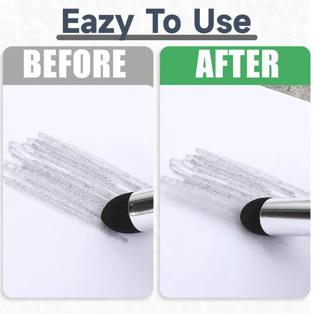 Alt view image 4 of 7 - 4pcs Artist Blending Sponge Pen Dual Tip Reusable Drawing Art Soft Oil Pastel Blending Tools Washable Sketch Rubbing Sponge Brush for Artist Professional Sketch Drawing Blending Lightening & Highlight