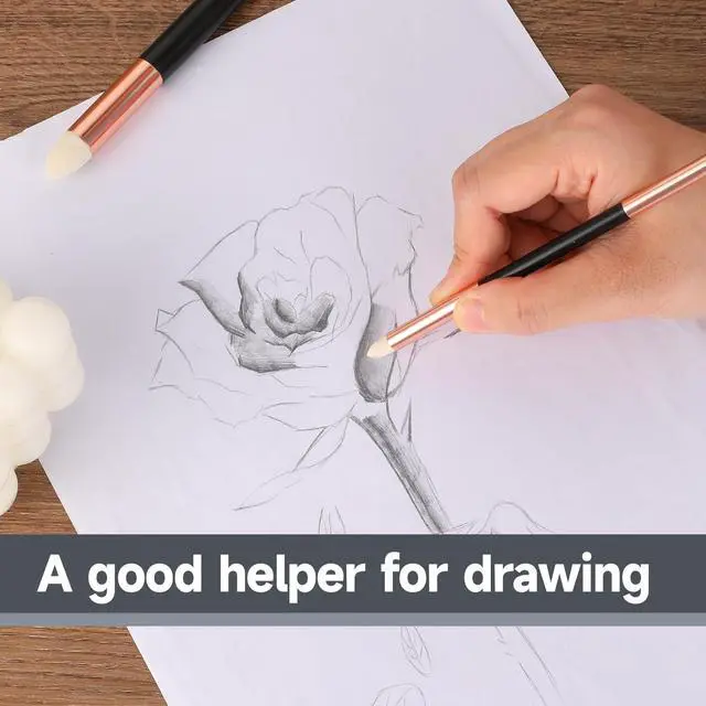 Alt view image 5 of 7 - 6pcs Artist Blending Sponge Pen Dual Tip Drawing Art Oil Soft Pastel Blending Tools Reusable Washable Sketch Rubbing Sponge Brush for Artist Professional Sketch Drawing Blending Lightening & Highlight