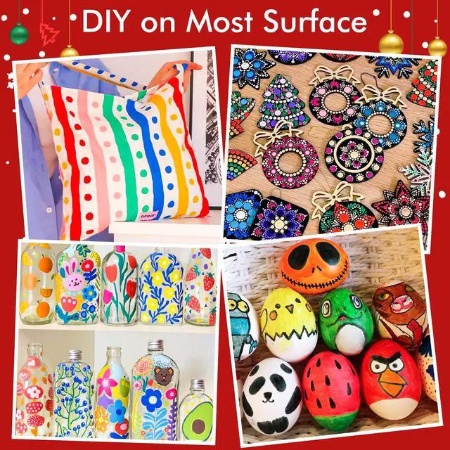 Alt view image 6 of 7 - 28 Pastel Colors Dual Tip Acrylic Paint Markers, Brush Tip and Fine Tip Acrylic Paint Pens for Rock Painting, Ceramic, Wood, Canvas, Plastic, Glass, Stone, Calligraphy, Card Making, DIY Crafts