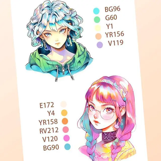 Alt view image 3 of 7 - Skin Tone Alcohol Markers Brush Tip for Adults Artist, 24pc Pastel Flesh Colors Brush Chisel Dual Tips Coloring Sketch Illustrations Portrait Comics Anime