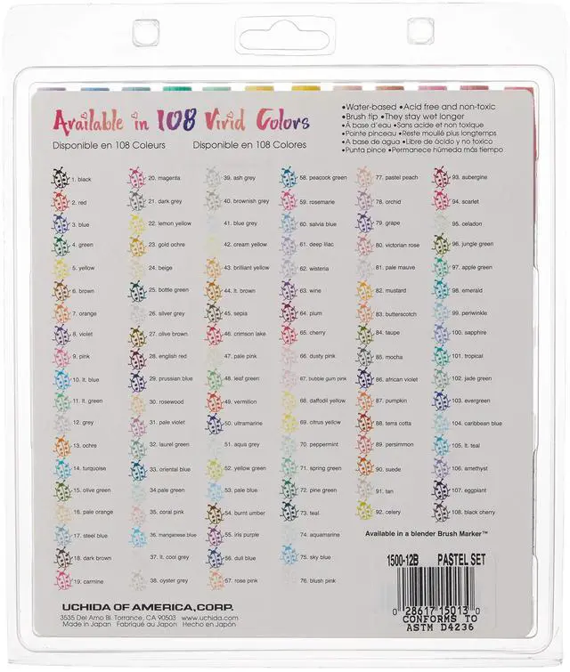 Alt view image 2 of 2 - Brush Markers 12/Pkg -Pastel
