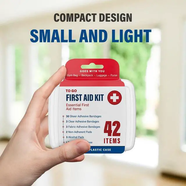 Alt view image 5 of 7 - 4 Pack Mini First Aid Kits, Small Travel Size Kit, First Aid Patch with 168 Items, Durable Plastic Box Perfect for Car, Home, Boat, or Camping, (168 Pieces, 4 Pack)