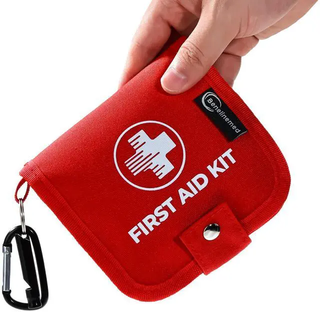 Main image of Mini First Aid Kit - 137 Piece Small Emergency Medical Kit for Home, Car, Travel, Camping & Outdoor Activities(Red)