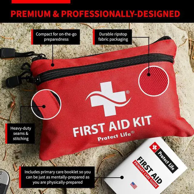 Alt view image 2 of 7 - First Aid Kit, Travel First Aid Kit for Car, 100 Piece Compact Emergency Preparedness Starter Kit for Home, Office, Camping, Hiking