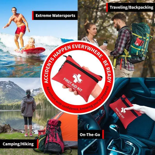 Alt view image 4 of 7 - First Aid Kit, Travel First Aid Kit for Car, 100 Piece Compact Emergency Preparedness Starter Kit for Home, Office, Camping, Hiking