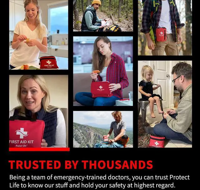 Alt view image 7 of 7 - First Aid Kit, Travel First Aid Kit for Car, 100 Piece Compact Emergency Preparedness Starter Kit for Home, Office, Camping, Hiking