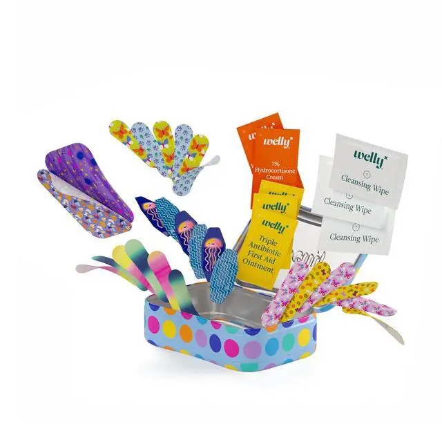 Alt view image 3 of 7 - First Aid Kit - FSA Eligible - Adhesive Bandages in Flexible Fabric and Waterproof, Single Use Ointments (Triple Antibiotic, Cleansing Wipes and Hydrocortisone) - 70 Count