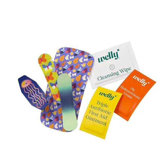 Alt view image 5 of 7 - First Aid Kit - FSA Eligible - Adhesive Bandages in Flexible Fabric and Waterproof, Single Use Ointments (Triple Antibiotic, Cleansing Wipes and Hydrocortisone) - 70 Count