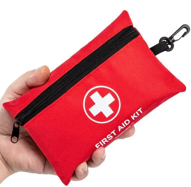 Main image of Mini First Aid Kit - 140 Piece Small First Aid Medical Kit for Car, Home, Office, Travel, Camping, Sports, Outdoor, School - Emergency First Aid Supplies and Survival Kit