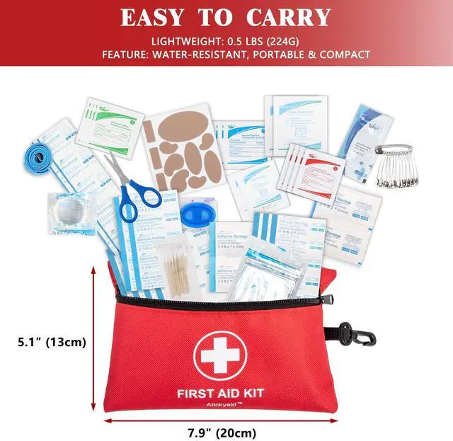 Alt view image 2 of 7 - Mini First Aid Kit - 140 Piece Small First Aid Medical Kit for Car, Home, Office, Travel, Camping, Sports, Outdoor, School - Emergency First Aid Supplies and Survival Kit