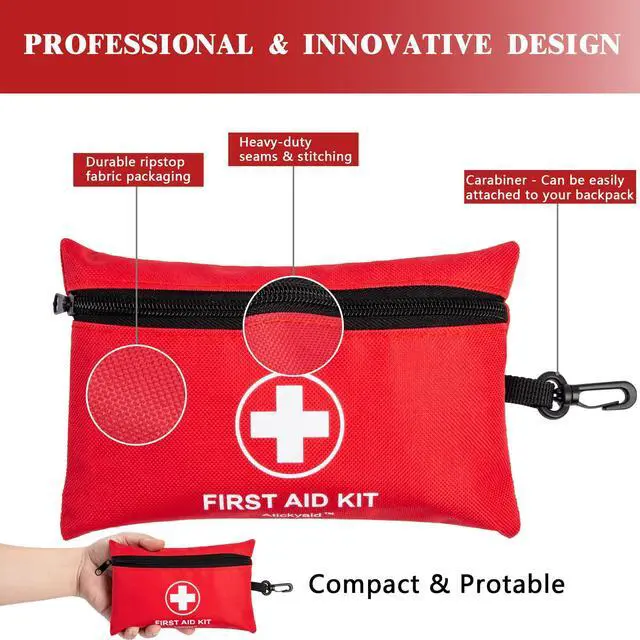 Alt view image 4 of 7 - Mini First Aid Kit - 140 Piece Small First Aid Medical Kit for Car, Home, Office, Travel, Camping, Sports, Outdoor, School - Emergency First Aid Supplies and Survival Kit