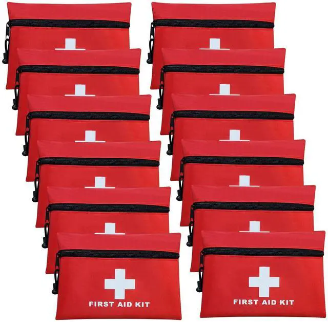 Main image of 12pcs Mini First Aid Kit Empty Pouch Bag with Zippered for Emergency at Home, Office, Car, Outdoors, Boat, Camping, Hiking