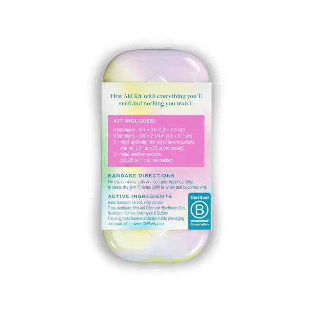 Alt view image 2 of 6 - Quick Fix Colorwash, On The Go First Aid Kit, Assorted Bandages, Ointments, and Hand Sanitizer, Tie Dye Patterns, 2 Pack