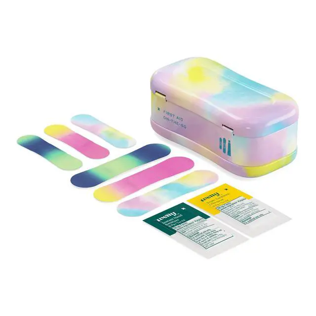 Alt view image 5 of 6 - Quick Fix Colorwash, On The Go First Aid Kit, Assorted Bandages, Ointments, and Hand Sanitizer, Tie Dye Patterns, 2 Pack