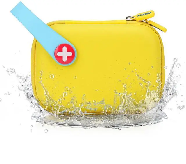 Main image of Mini First Aid Kit, 113 Pc. Water-Resistant Hard Toddler Kids Small Cute Case for Car, Home - TSA-Approved Travel Size
