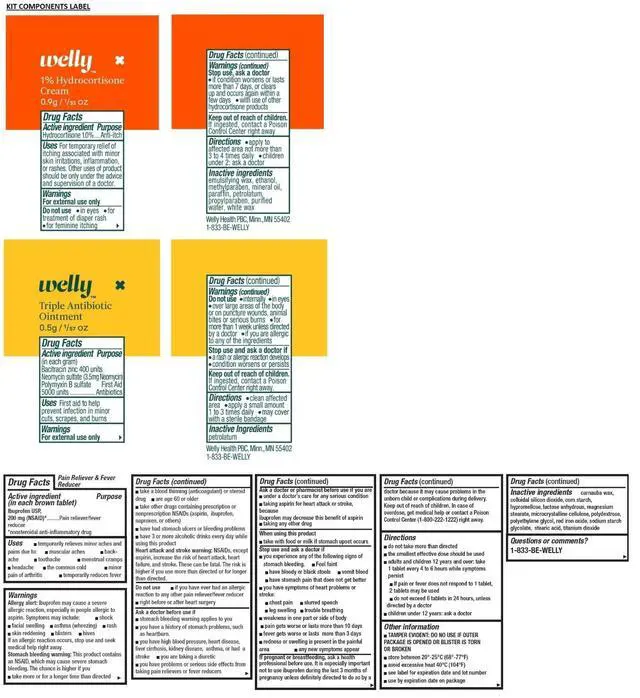 Alt view image 7 of 7 - First Aid Kit - Adhesive Flexible Fabric and Waterproof Bandages, Tape and Non-Stick Pads, Butterfly Strips, Single Use Ointments Triple Antibiotic and Hydrocortisone, and Ibuprofen - 130 Count