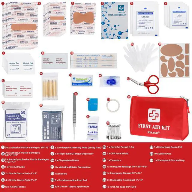 Alt view image 2 of 6 - Small First Aid Kit, 150 Piece with Foil Blanket & Scissors, Mini First Aid Bag for Emergency, Home, Camping, Travel, Sports, Office, Outdoor, Car, School