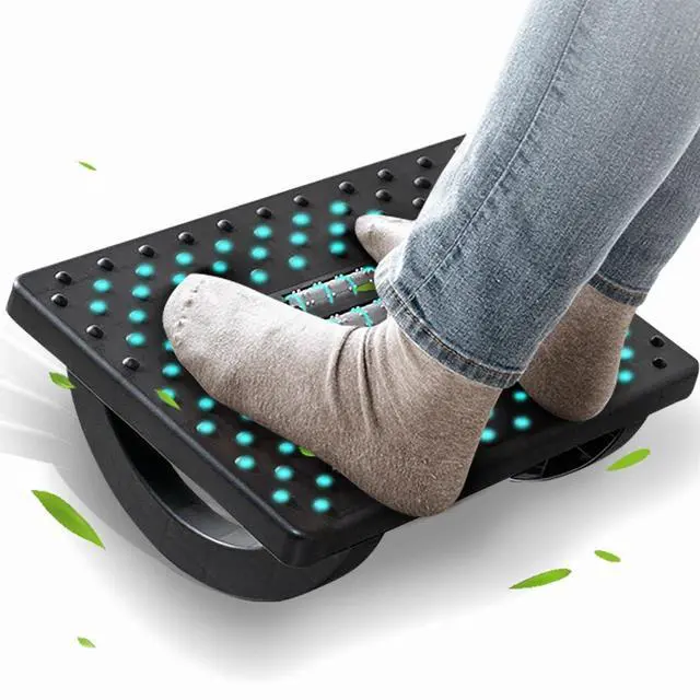 Main image of Foot Rest for Under Desk at Work - Ergonomic Foot Stools for Under Office Desk - Rocking Footrest with Roller Massager - Leg Rest for Chair, Computer Gaming -13" L x 9.6" W x 5" H