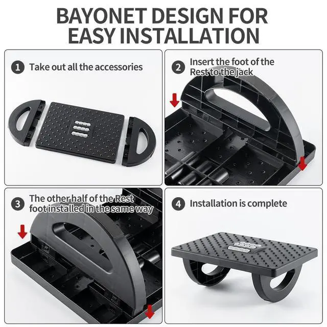 Alt view image 7 of 7 - Foot Rest for Under Desk at Work - Ergonomic Foot Stools for Under Office Desk - Rocking Footrest with Roller Massager - Leg Rest for Chair, Computer Gaming -13" L x 9.6" W x 5" H