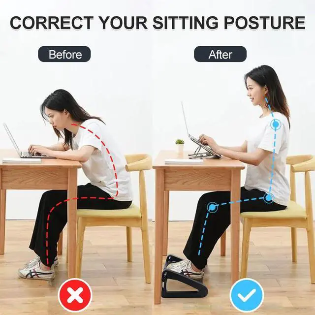 Alt view image 3 of 7 - Foot Rest for Under Desk at Work - Six Heights Adjustable Under Desk Footrest - Ergonomic Foot Stools for Under Office Desks - Desks Foot Rest with Massage Rollers - Leg Rest for Chair (Black)