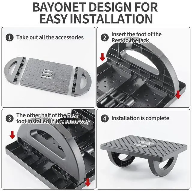 Alt view image 7 of 7 - Foot Rest for Under Desk at Work - Ergonomic Foot Stools for Under Office Desk - Rocking Footrest with Roller Massager - Leg Rest for Chair, Computer Gaming -13" L x 9.6" W x 5" H (Gray)
