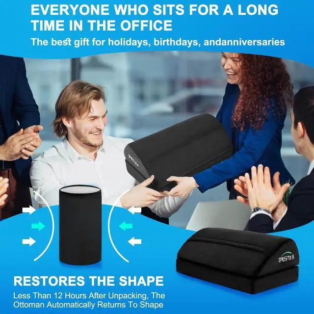 Alt view image 5 of 7 - Foot Rest for Under Desk at Work, Foot Rest with Warm Plush Feet Pocket, Ergonomic Adjustable Memory Foam Footrest for Office Chair, Foot Stool for Office - Back & Leg Pain Relief