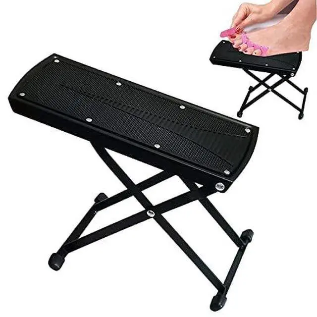 Alt view image 2 of 7 - Foldable Foot Rest, 6-Height Adjustable Spa Foot Stand, Non-Slip Sturdy Foot Care Stand for Easy Home Pedicures, Beauty Pedicure Stool Tool