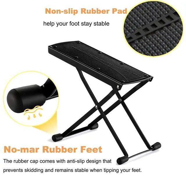 Alt view image 4 of 7 - Foldable Foot Rest, 6-Height Adjustable Spa Foot Stand, Non-Slip Sturdy Foot Care Stand for Easy Home Pedicures, Beauty Pedicure Stool Tool