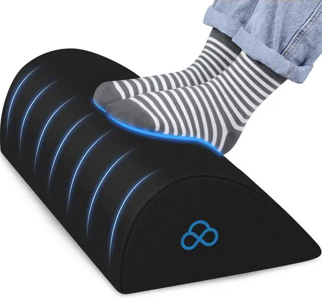 Main image of Foot Rest Ergonomic Pillow for Under Desk at Work, Anti-Fatigue Footrest Support Pillow for Fatigue & Pain Relief, Comfortable for Office Chair, Car Seat & Gaming Chair - Black