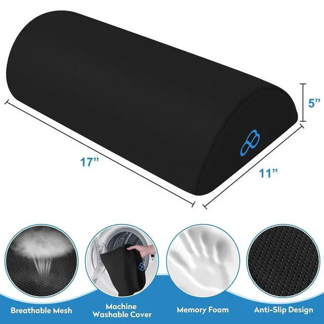 Alt view image 2 of 7 - Foot Rest Ergonomic Pillow for Under Desk at Work, Anti-Fatigue Footrest Support Pillow for Fatigue & Pain Relief, Comfortable for Office Chair, Car Seat & Gaming Chair - Black